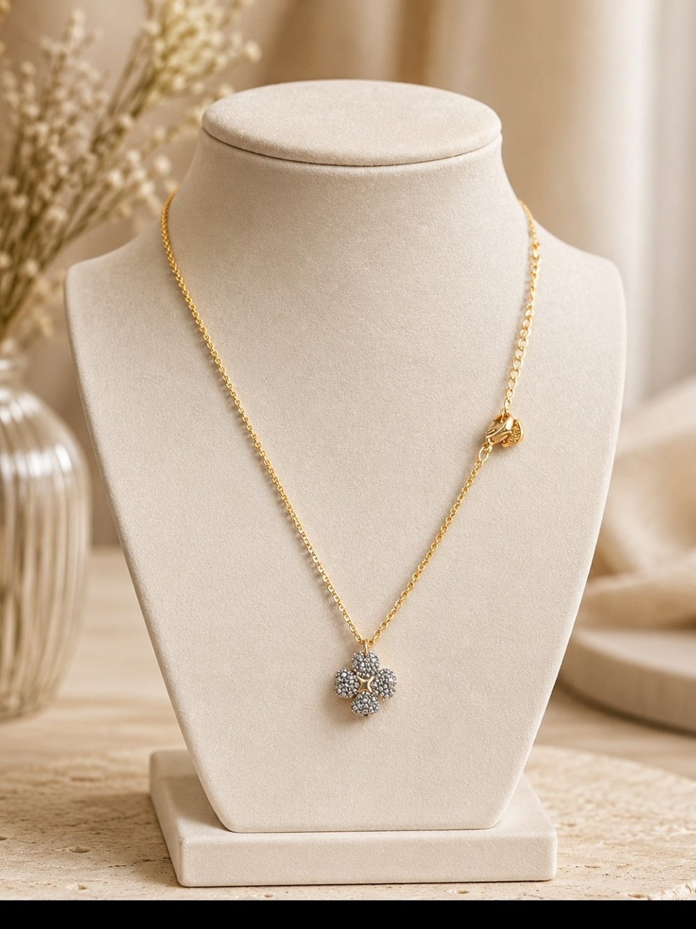 Swarovski Latisha Reversible Clover Pendant Necklace - Black & White, Rose Gold